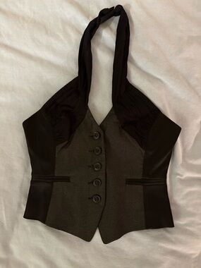 bebe Black Halter Vest Top
